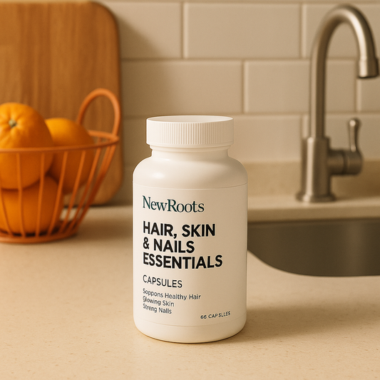 NewRoots Hair, Skin & Nails Essentials – Biotin + Collagen Support Capsules