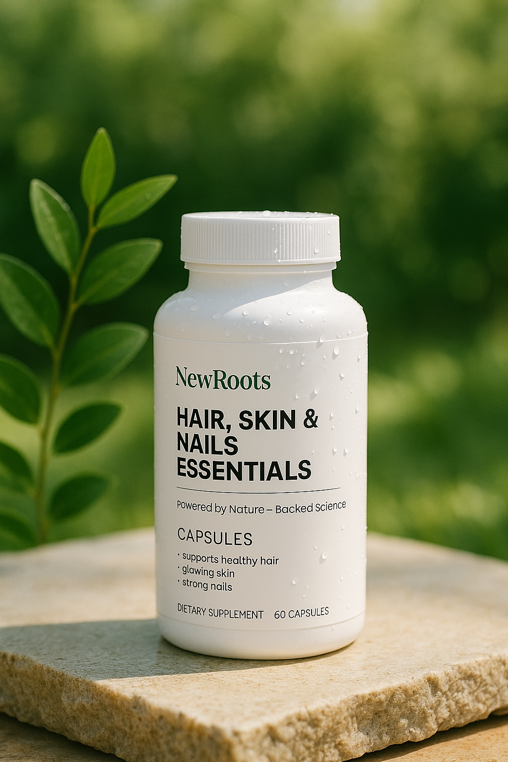 NewRoots Hair, Skin & Nails Essentials – Biotin + Collagen Support Capsules
