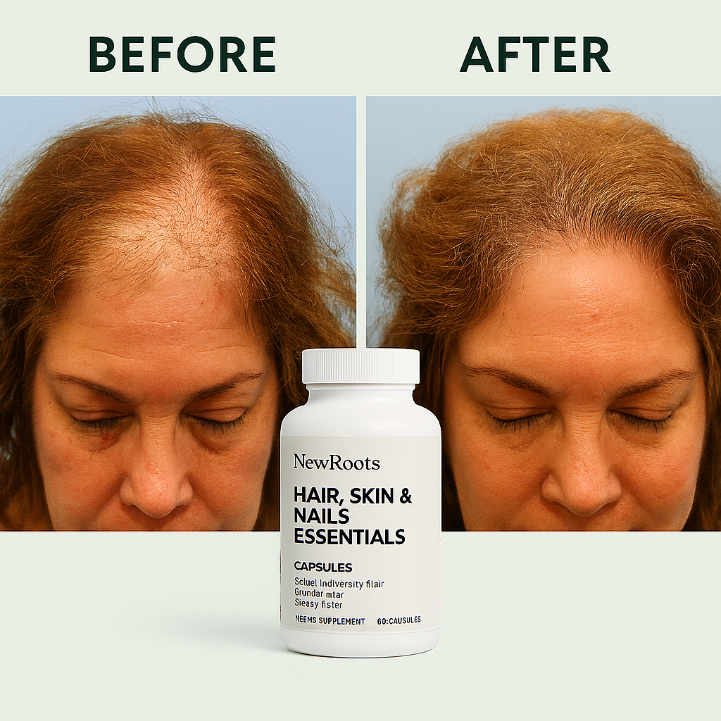 NewRoots Hair, Skin & Nails Essentials – Biotin + Collagen Support Capsules