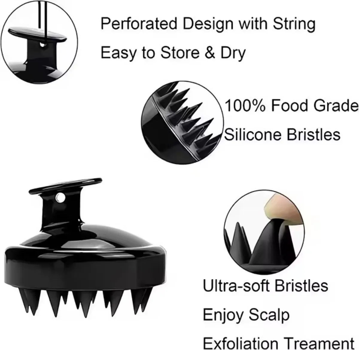 Head Cleansing and Massage Wet and Dry Scalp Massage Brush Soft Massage Cushioned Airbag Non-Invasive Scalp Deep Conditioning