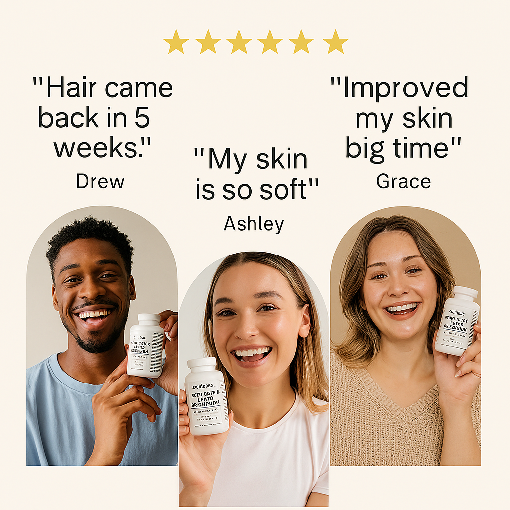 NewRoots Hair, Skin & Nails Essentials – Biotin + Collagen Support Capsules